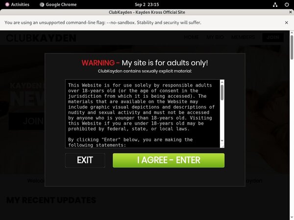 Club Kayden Account Password